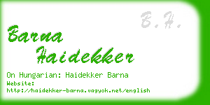 barna haidekker business card